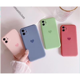 Ốp trái tim bảo vệ camera màu pastel iPhone 7 8 7 Plus 8 Plus X Xs Xr XsMax iPhone 11 11 Pro 11 Promax