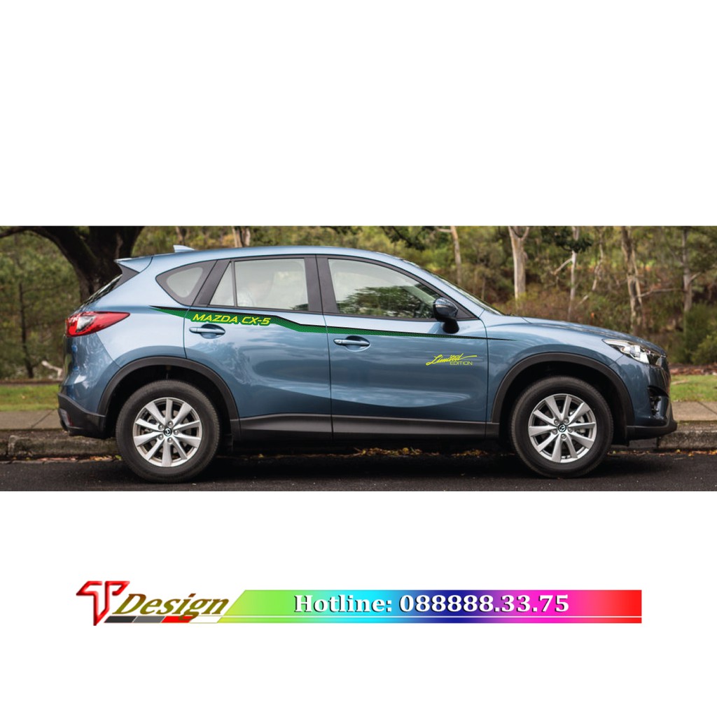 Tem xe đẹp, tem xe Mazda CX5 thiết kế WRAP5, KT 259x10cm