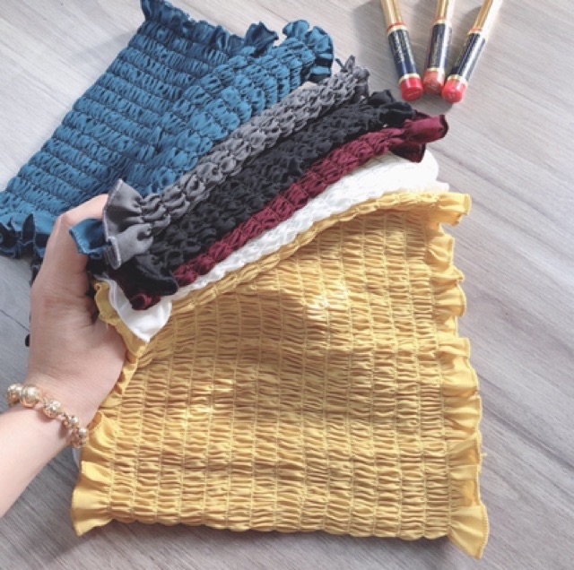 Áo ống cúp ngực voan nhún - hình thật chụp sàn | BigBuy360 - bigbuy360.vn