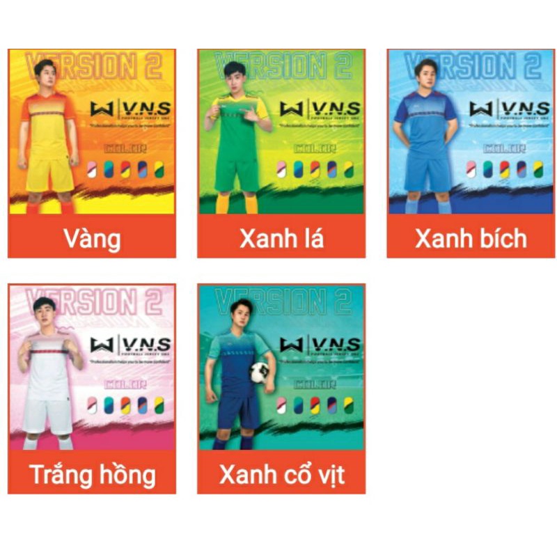 BỘ ĐỒ ĐÁ BANH VERSION 2 SIÊU ĐẸP ĐỦ MÀU