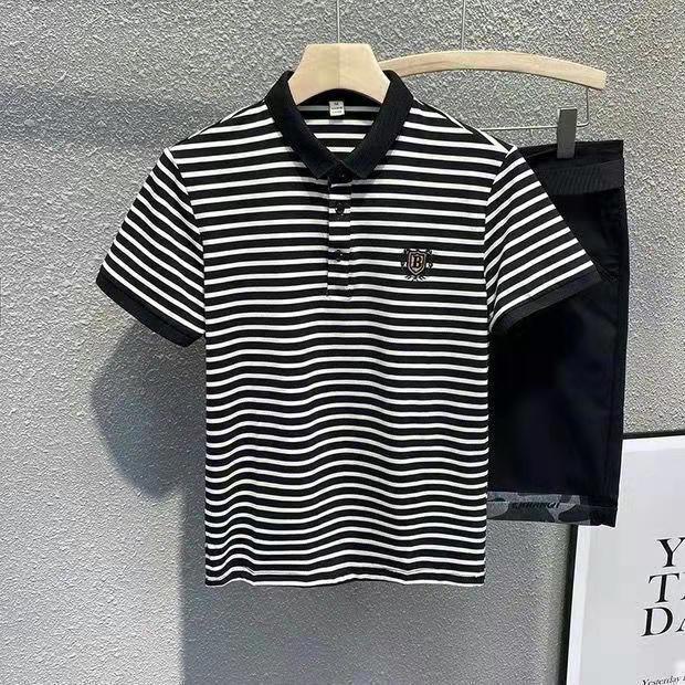 Áo Thun Polo Kẻ Sọc Thêu Họa Tiết Thời Trang Mùa Hè Dành Cho Nam S-5Xl 5 Kiểu