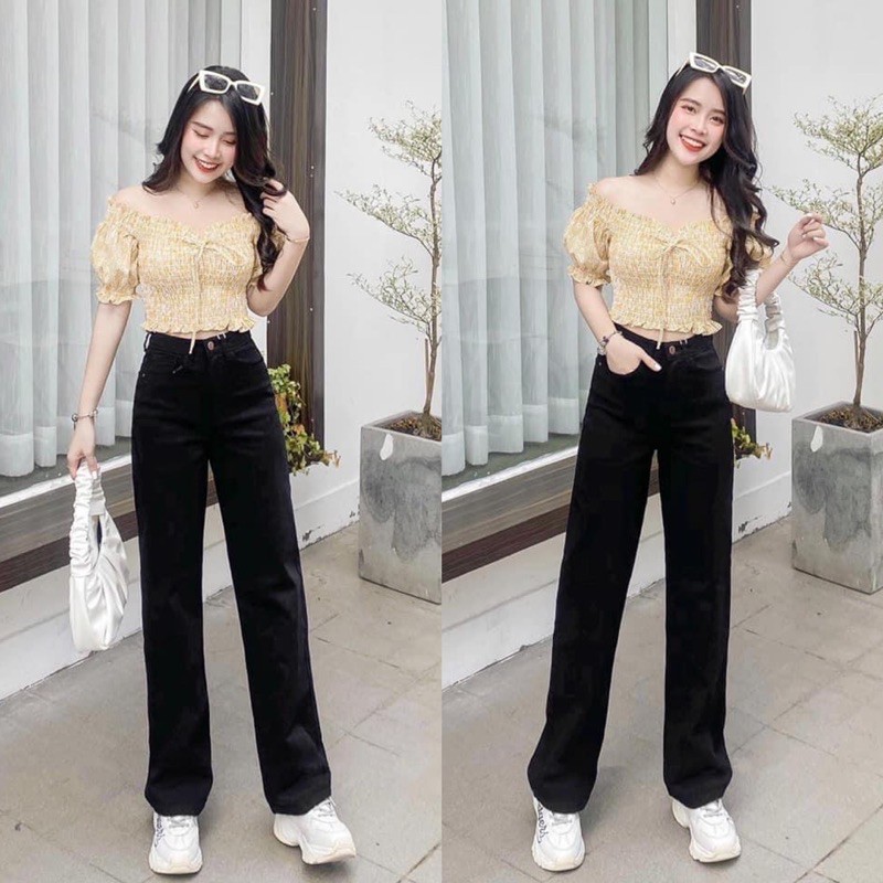 Quần Jeans Culottes Dáng Dài Vnxk