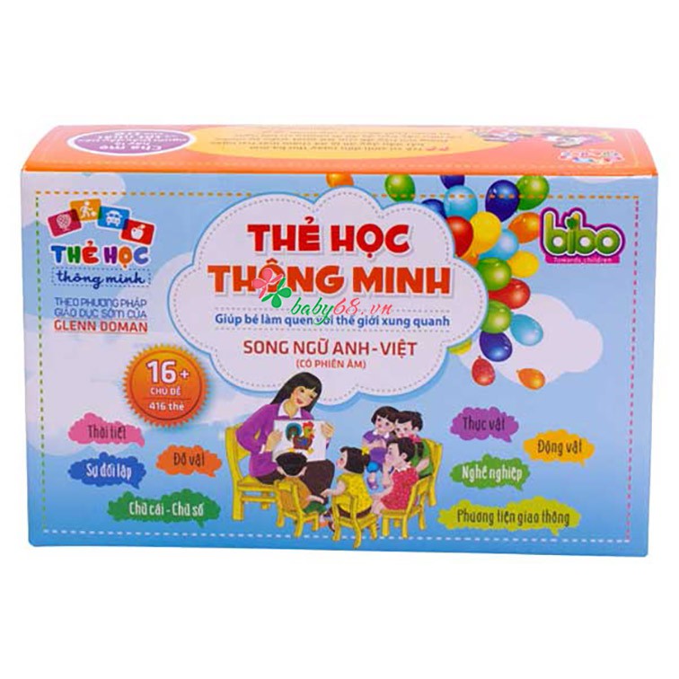 Thẻ học thông minh - Flash card 16 chủ đề cho bé