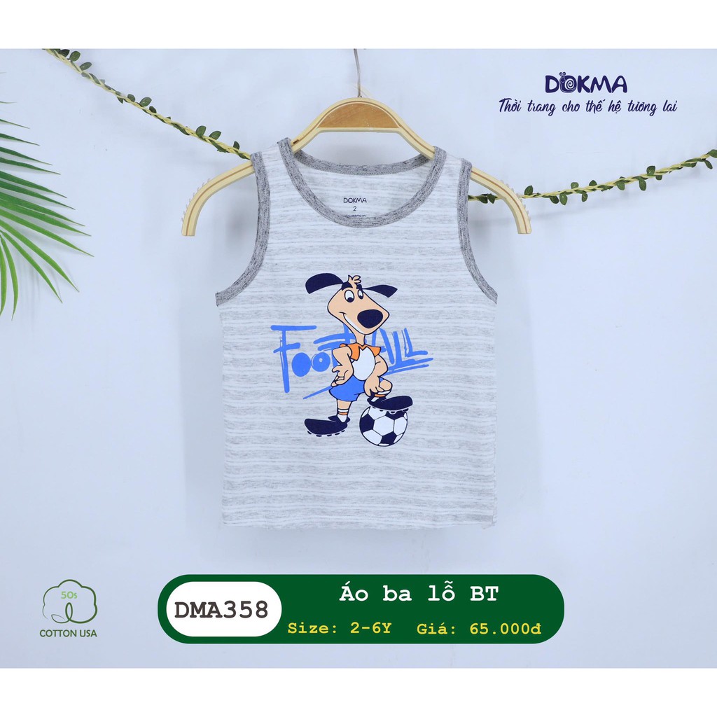 (2-6Y) Áo ba lỗ/áo sát nách năng động vải cotton cho bé - DOKMA