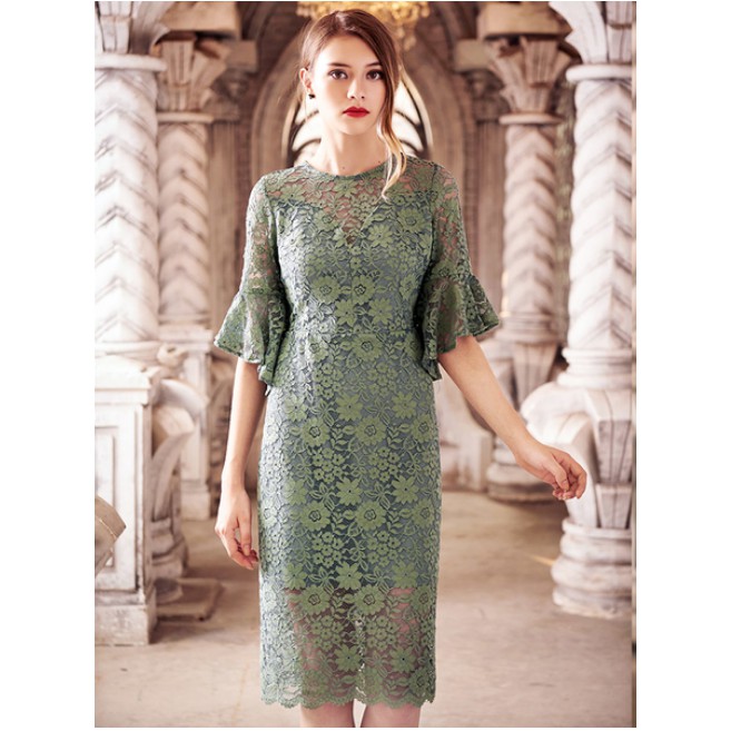 Đầm suông Kimi ren tay loe, size S