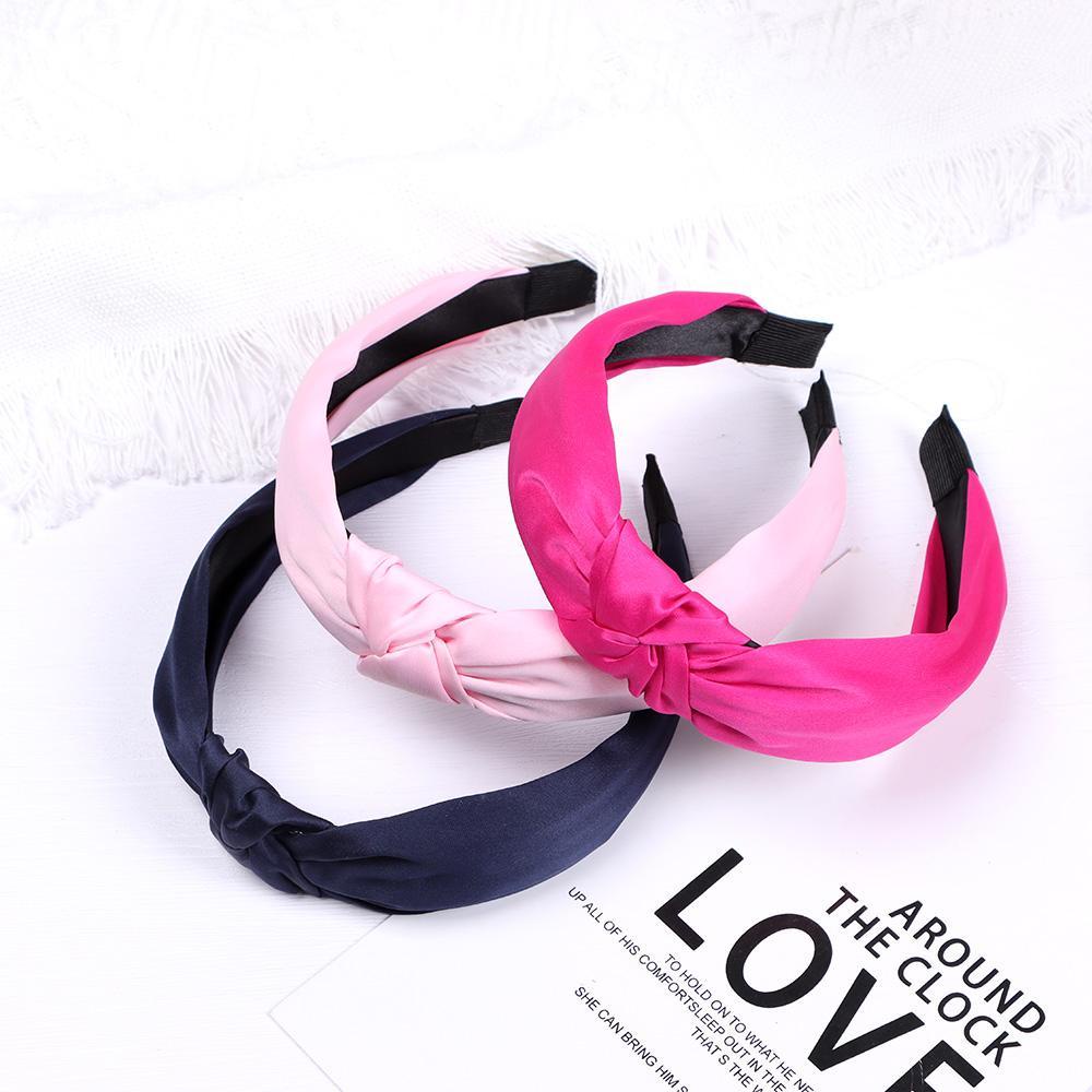 Băng Đô Vải Satin Màu Trơn Thời Trang Dành Cho Nữ