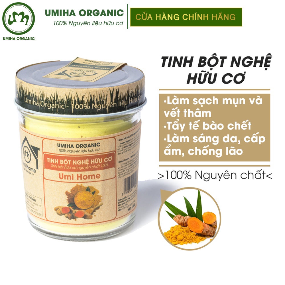 Tinh bột Nghệ đắp mặt nạ hữu cơ UMIHA nguyên chất | Turmeric Powder 100% Organic 135g