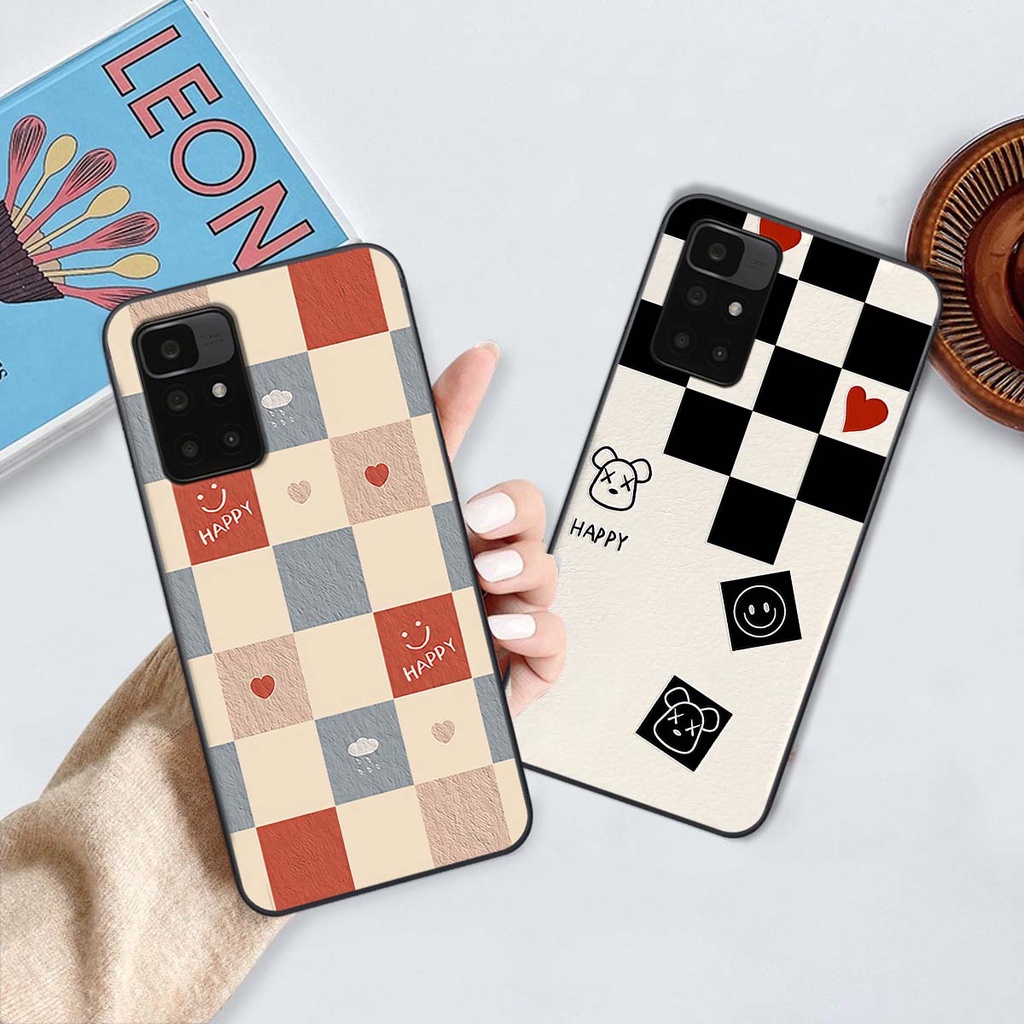 Ốp Xiaomi Redmi 10 caro trái tim cá tính, thời trang siêu đẹp, siêu phong cách