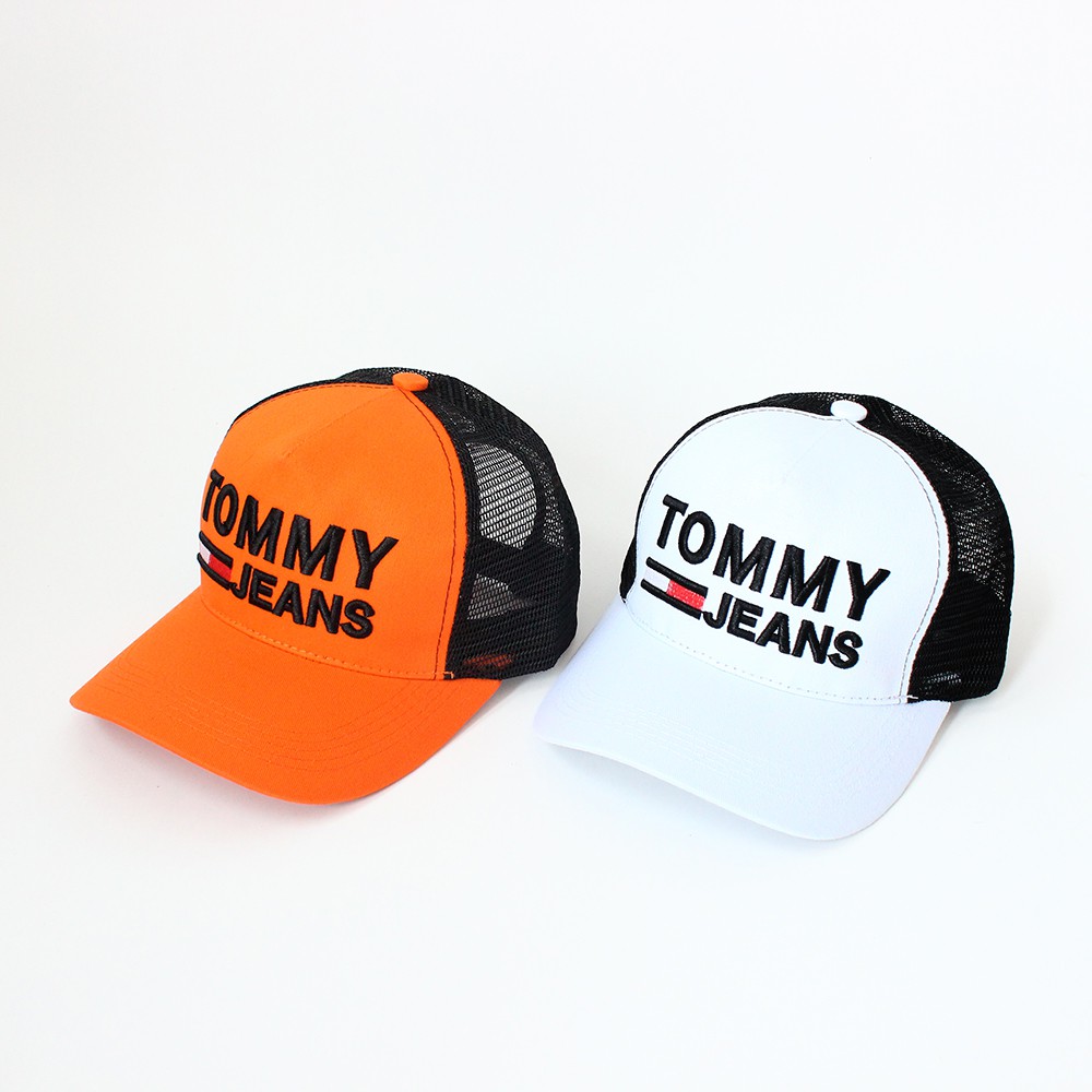 Mũ Lưỡi Trai Nón Kết Lưới Tomm.y Hilfig.er Cam Trắng Vải Kaki