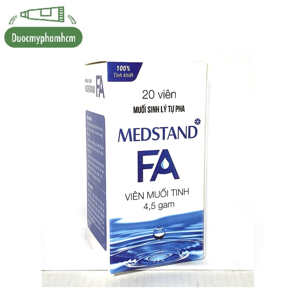 Viên muối sinh lý tự Pha MEDSTAND FA - viên muối tinh tự pha 20 viên ~ 20 chai 500ml