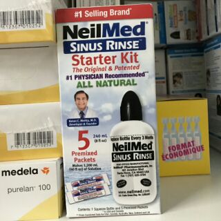 Bình rửa mũi NielMed 240ml kèm 5 gói muối