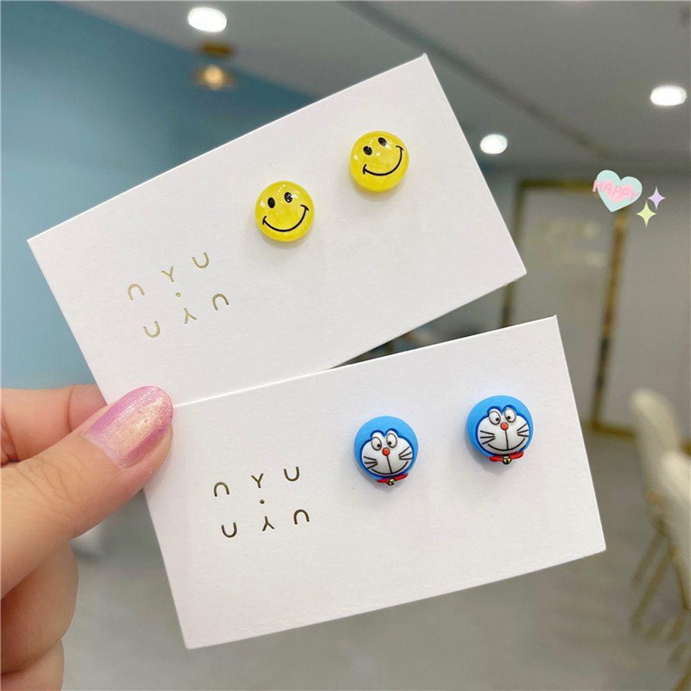 Bông Tai Hình Hoạt Hình Pikachu Mặt Cười Phong Cách Nhật Bản