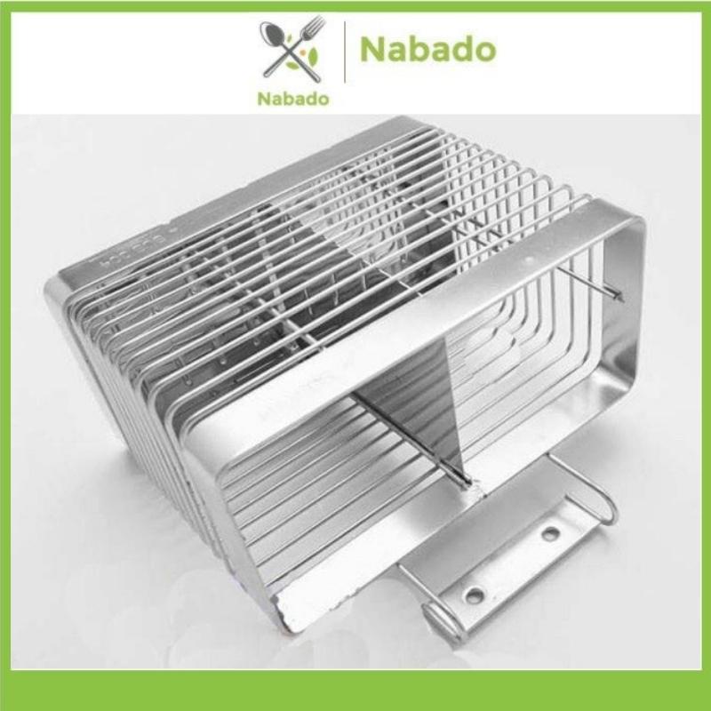 Ống đựng đũa inox giỏ đựng đũa inox giá rẻ 2 ngăn chống gỉ Nabado