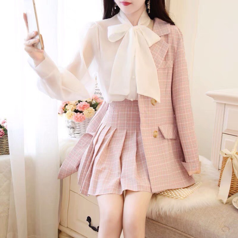 Áo Vest, Áo Blazer Kèm Chân Váy Xếp Ly- Ảnh thật ở hình cuối- FREESHIP | BigBuy360 - bigbuy360.vn