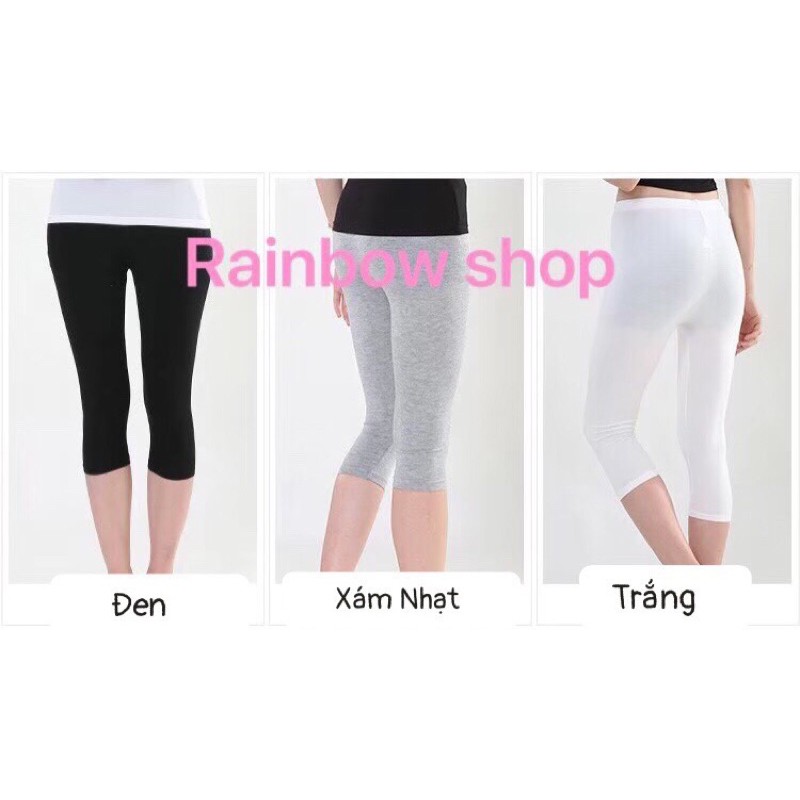 BIGSIZE- Quần lửng dưới gối legging thun thái lan mạc RAINBOW