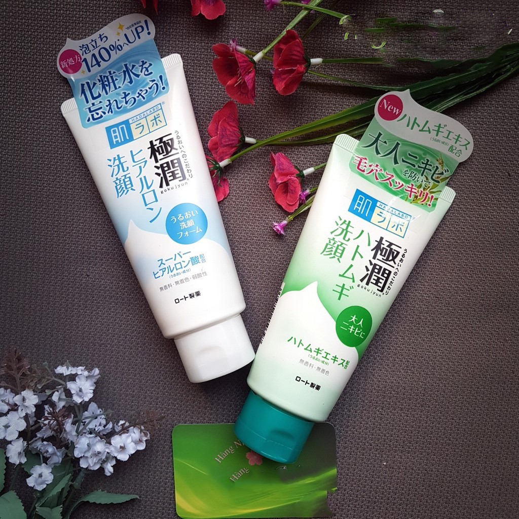 Sữa rửa mặt dành cho da dầu mụn Hada Labo Gokujyun Face Wash Nhật Bản 100g (Xanh lá)