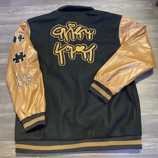 [ Hot ] Áo khoác varsity jacket nâu đen
