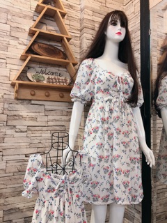 Set voan hoa nhí mẹ bé