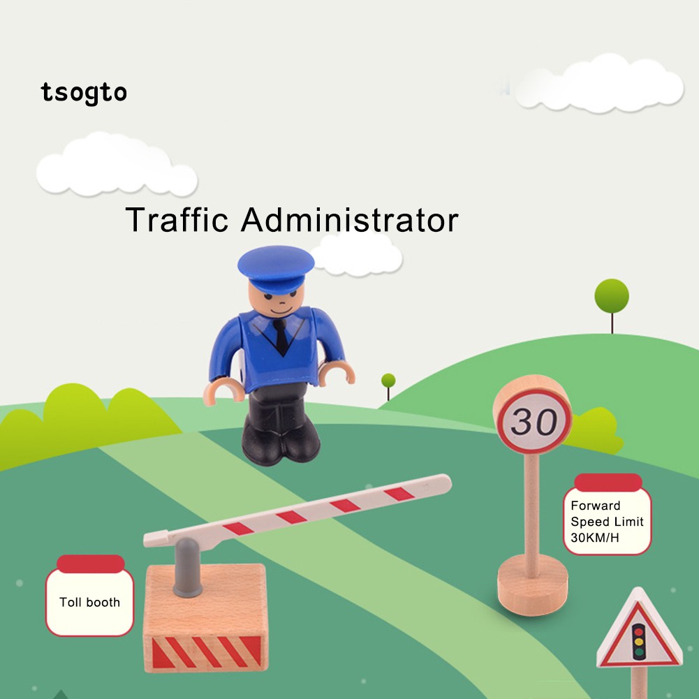 16 Đồ chơi mô hình biển báo giao thông làm từ gỗ thích hợp cho bé
