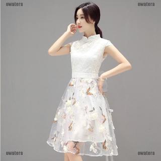 👗KIỀU DIỂM👗Women Butterfly Midi Dresses Elegant A Line Dress Party Lace Sundress Slim Dress