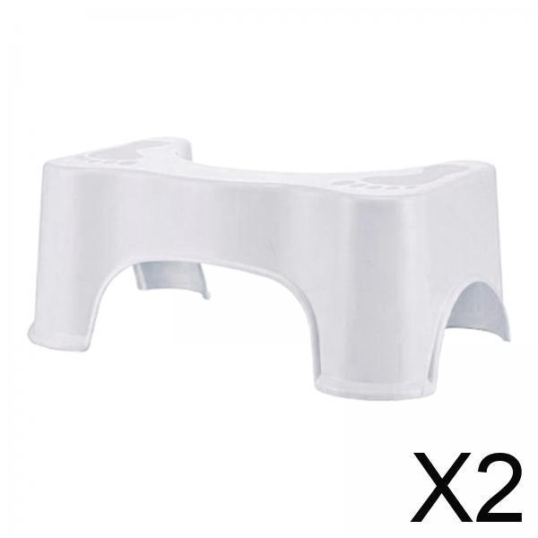 [COLAXI]2x Step Stool For Toilet Training Kids Anti-skid Bathroom Stool White