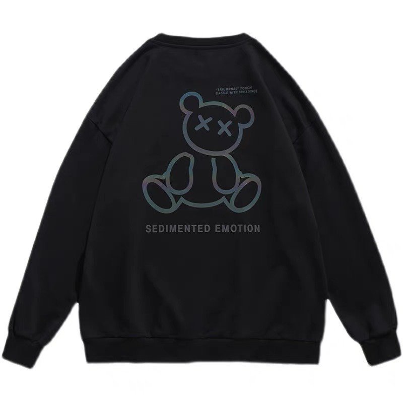 Áo Sweater nỉ bông tay dài in hình Bear phản quang chất cotton dày dặn | BigBuy360 - bigbuy360.vn