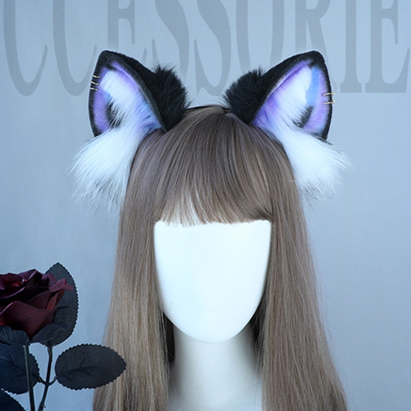 Băng Đô Cài Tóc Hình Tai Mèo Bằng Lông Nhung Dễ Thương Xinh Xắn