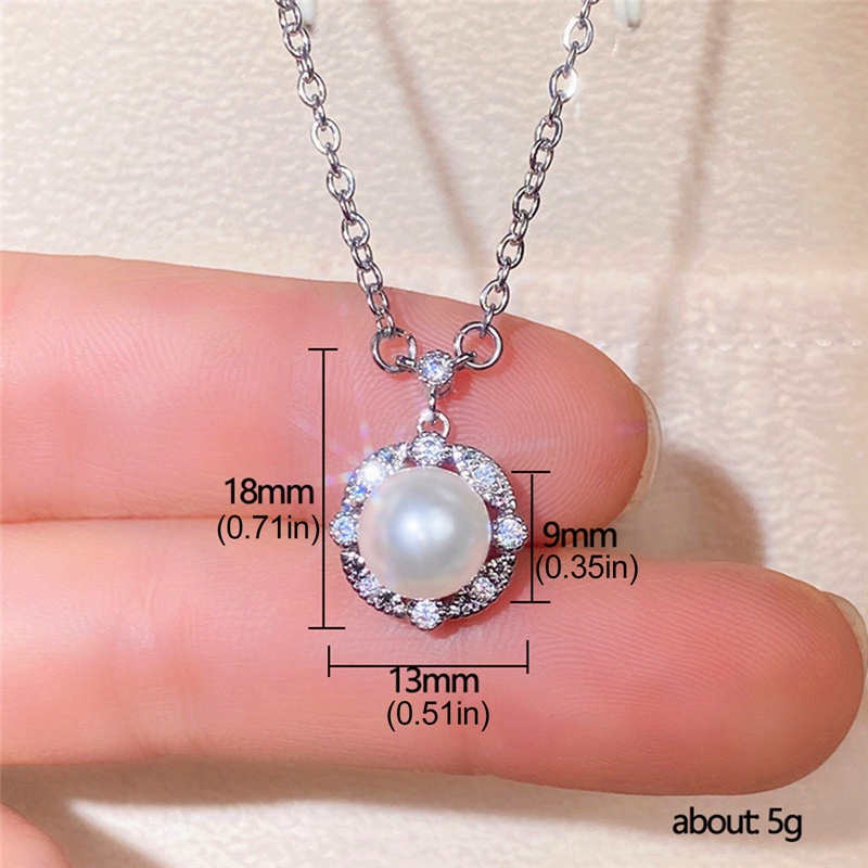 Vòng cổ Ngọc Trai Đính Đá Pha Lê Nhân Tạo Thanh Lịch Cho Nữ