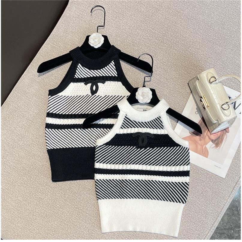 Jiashucheng Áo Dệt Kim Không Tay Ôm Dáng Vừa Vặn Với Thiết Kế Sọc Màu Tương Phản Phong Cách Châu Âu Mùa Xuân Hè