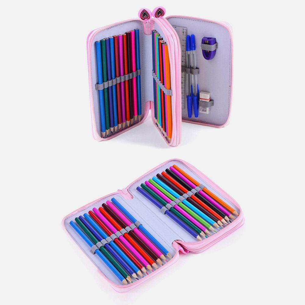 Túi Đựng Bút Bằng Vải Oxford Chống Nước Sức Chứa Lớn Có Khóa Kéo