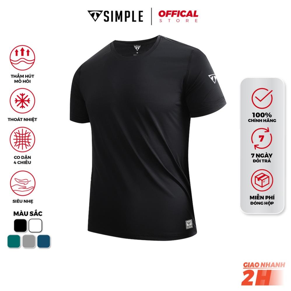 Áo Thể Thao Nam TSIMPLE thun lạnh tập gym cổ tròn ngắn tay vải thoáng mát co giãn chuẩn form nhiều màu ! !
