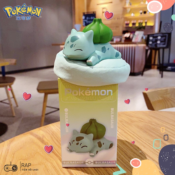 Mô Hình Pokemon Dễ Thương PIkachu Bulbasaur Snorlax Komala Eevee Jirachi Nằm Ngủ Size Mini Hộp Nguyên Seal Rap