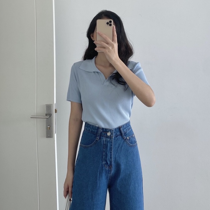 Áo mongtoghi cổ polo vân dọc _ A0253 | BigBuy360 - bigbuy360.vn