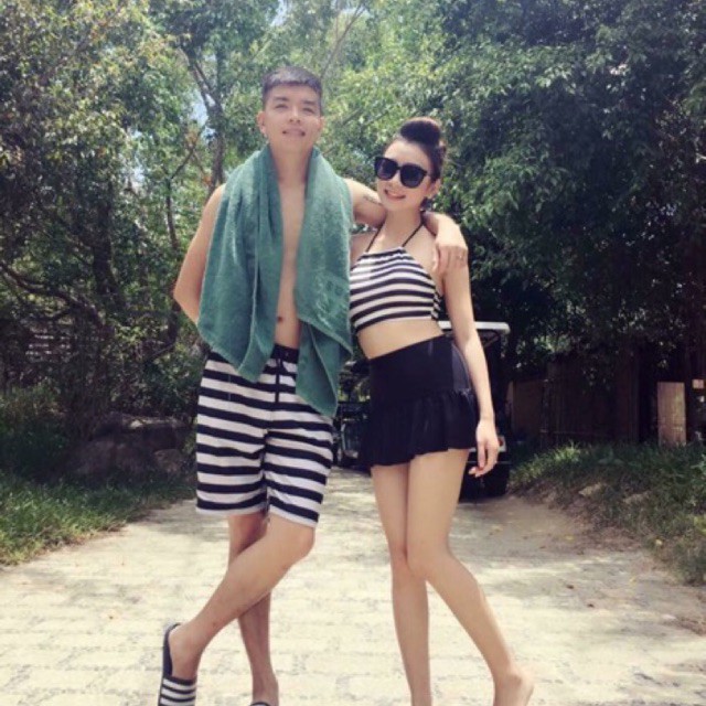 Act cool Bikini cặp sọc nữ váy đuôi cá Cực cute