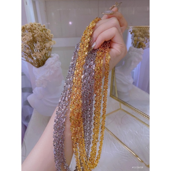 Dây chuyền xoắn 🦋 nhỏ xi bạch kim