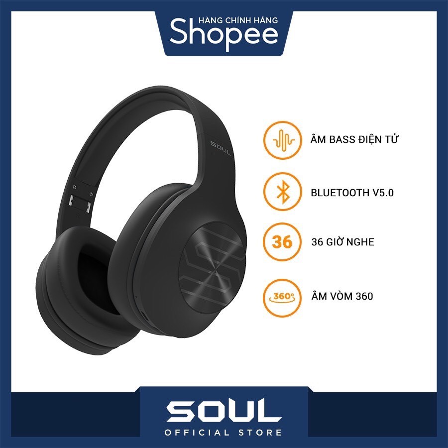 Tai Nghe Bluetooth Chụp Tai Soul Ultra Wireless Dynamic Bass - 36H Nghe Nhạc - Hàng Chính Hãng