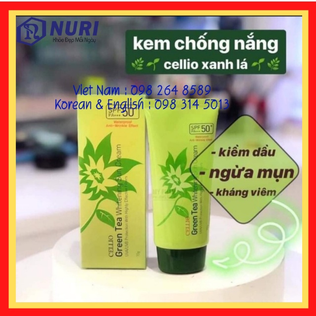 [Chuẩn Hàn , Giá Rẻ] Kem Chống Nắng CELLIO SPF 50 PA++ Chống tia UV, Dưỡng Trắng Da, Bảo Vệ Da, Tuýp 70G