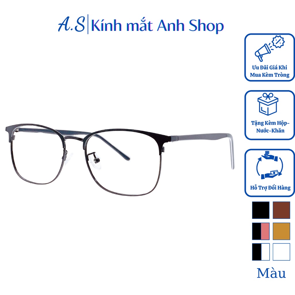 Kính bầu tròn thời trang nam nữ chất liệu kim loại kết hợp càng kính bằng nhựa 1009