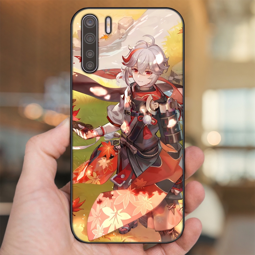 Ốp lưng Oppo A91, Reno 3 viền đen in hình Kazuha Genshin Impact