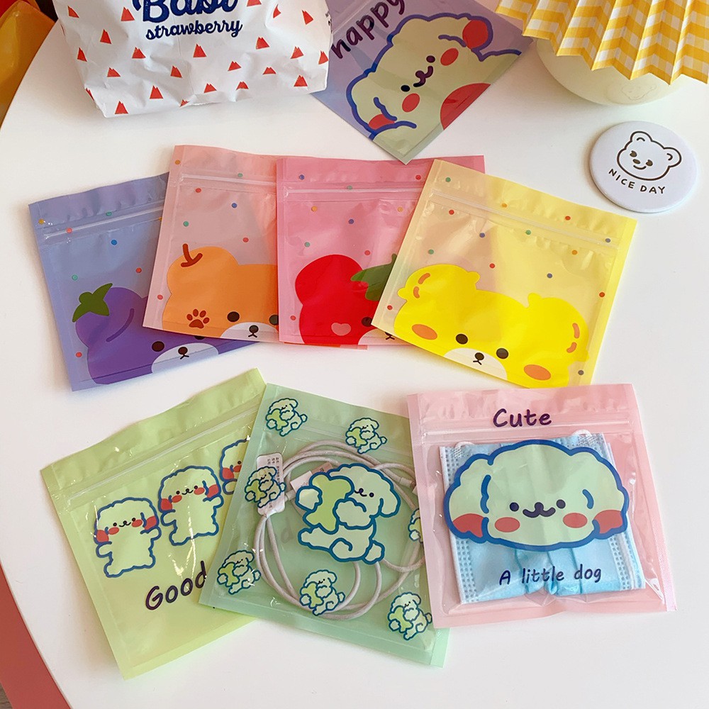 Túi Zip Bag Mini Tái Sử Dụng Nhiều Lần Đựng Đồ Đa Năng Puppy and Bear