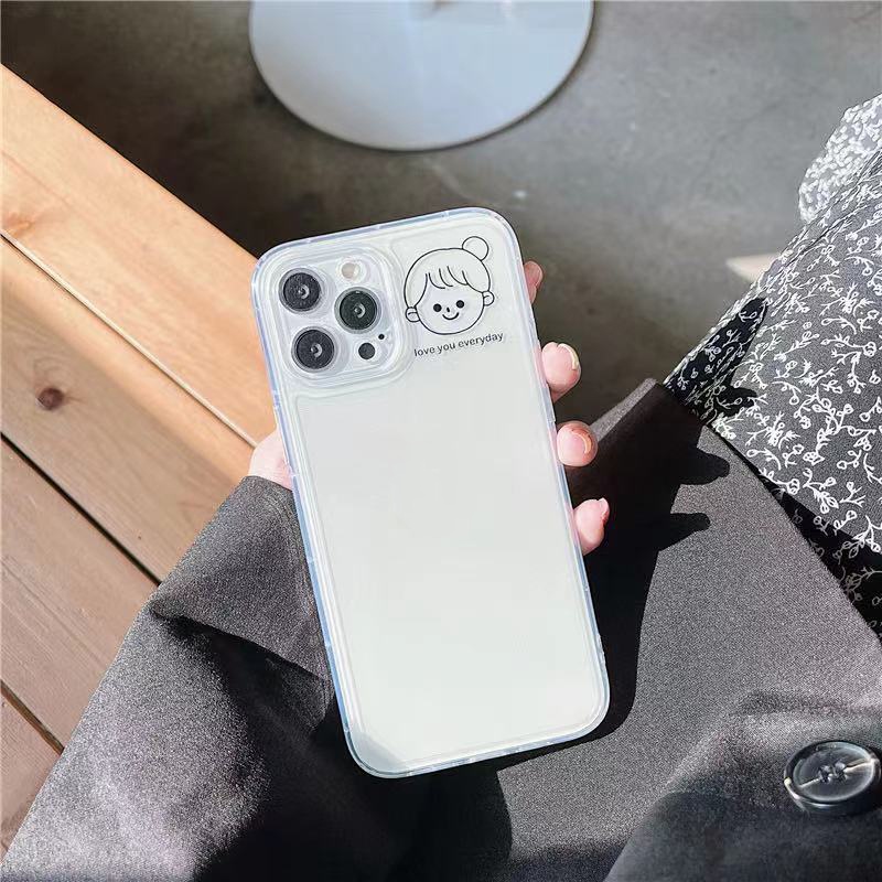 Ốp điện thoại tpu mềm  cho iphone 14/14plus/13promax/xr/xsmax/7/8/plus ốp iphone trong suốt in hình love you boy girl