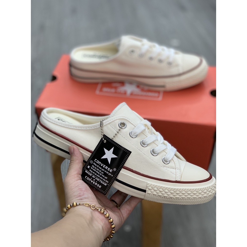 Giày thể thao Sục CV đen trắng Hot trend nam nữ, Giày sneaker Sục cv lười đạp gót dùng đi học,tập gym,chạy bộ