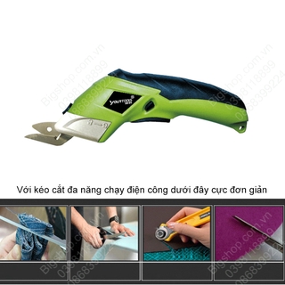 (Bigseller) Máy cắt vải cầm tay chạy pin sạc cắt  vải-bìa carton-tấm nhựa PVC đa năng (tặng 01 lưỡi dự phòng)