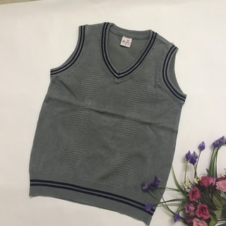 Áo len ghi lê cổ tim cho bé trai