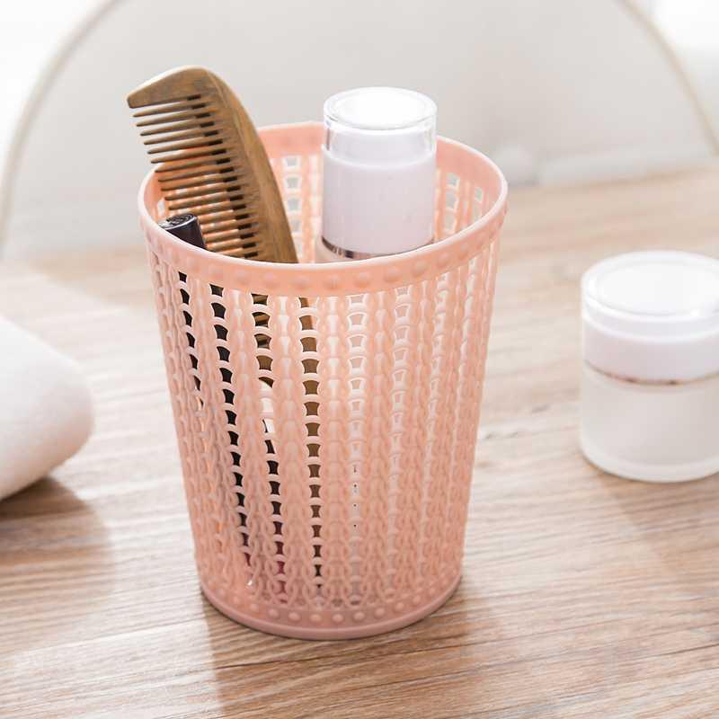 Thùng Rác Mini Để Bàn Có Giá Đỡ Và Ngăn Đựng Bút Tiện Dụng