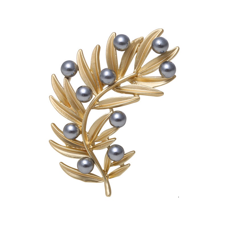 Ghim CàI ÁO HìNh Lá PhốI HạT NgọC Trai ThờI Trang Cho Nữ