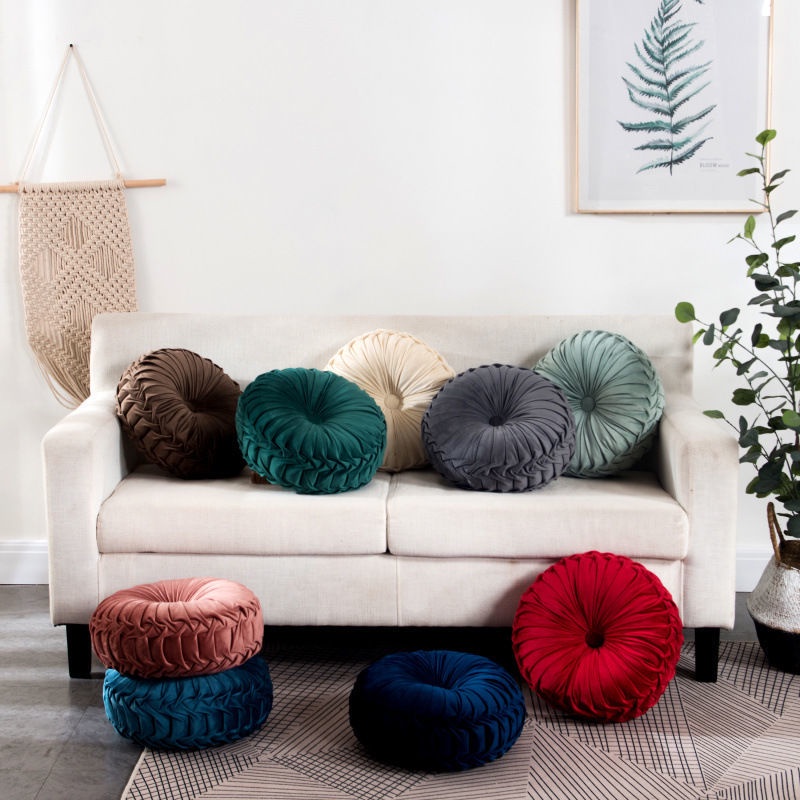 ✨Gối ôm thiết kế dễ thương chuyên dùng✨Gối Sofa tròn hình quả bí ngô bằng lông cừu mềm mại phong cách châu âu
