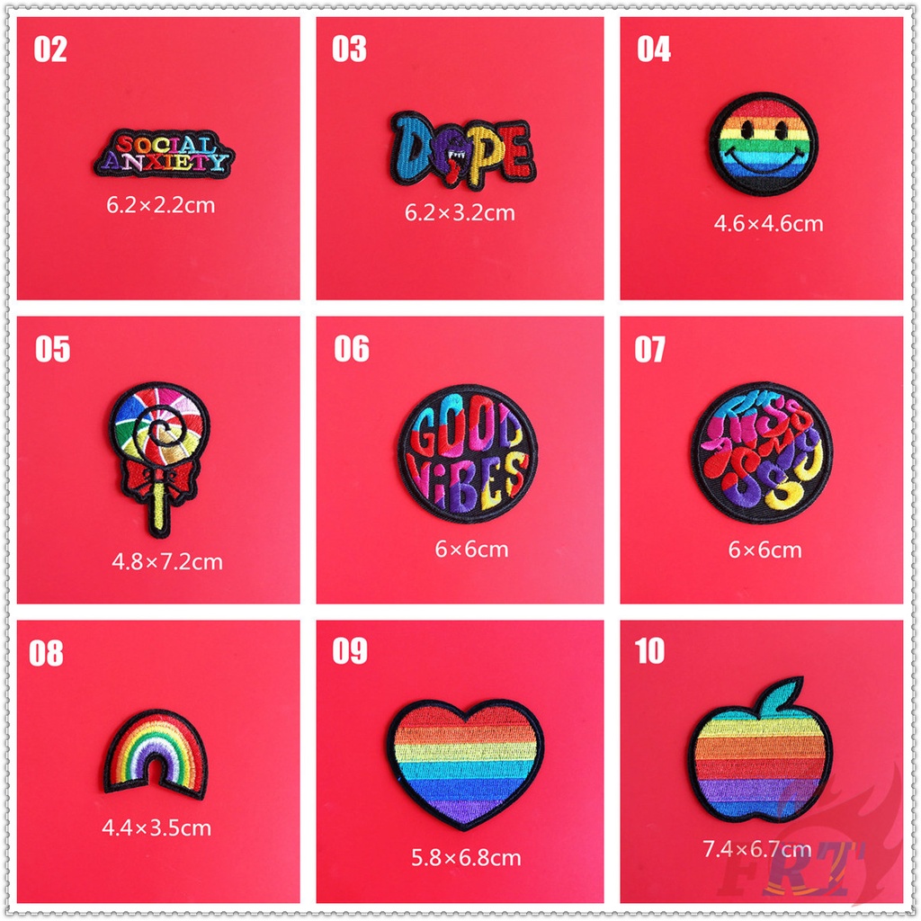 Miếng ủi thêu trang trí quần áo hình cầu vồng xinh xắn