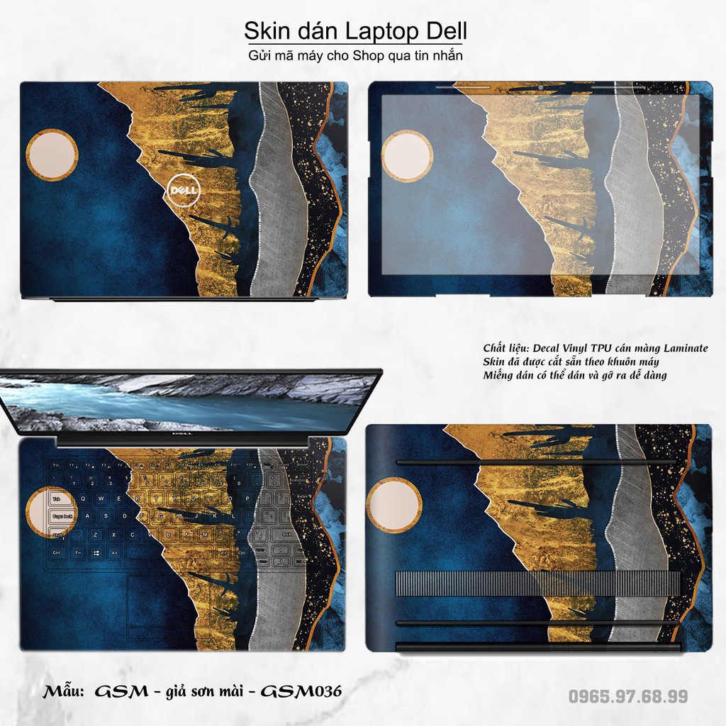 Skin dán Laptop Dell in hình giả sơn mài (inbox mã máy cho Shop)