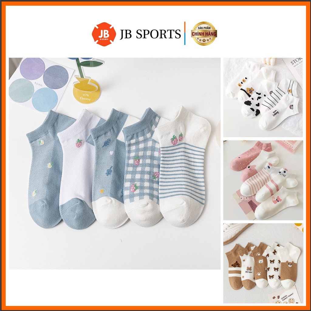 Vớ Cổ Ngắn Nữ, Tất Nữ Cổ Ngắn - Tất Lưới Màu Sắc Đa Dạng Chất Liệu Cotton Mềm Mịn, Thoáng Mát, Không Xù Lông
